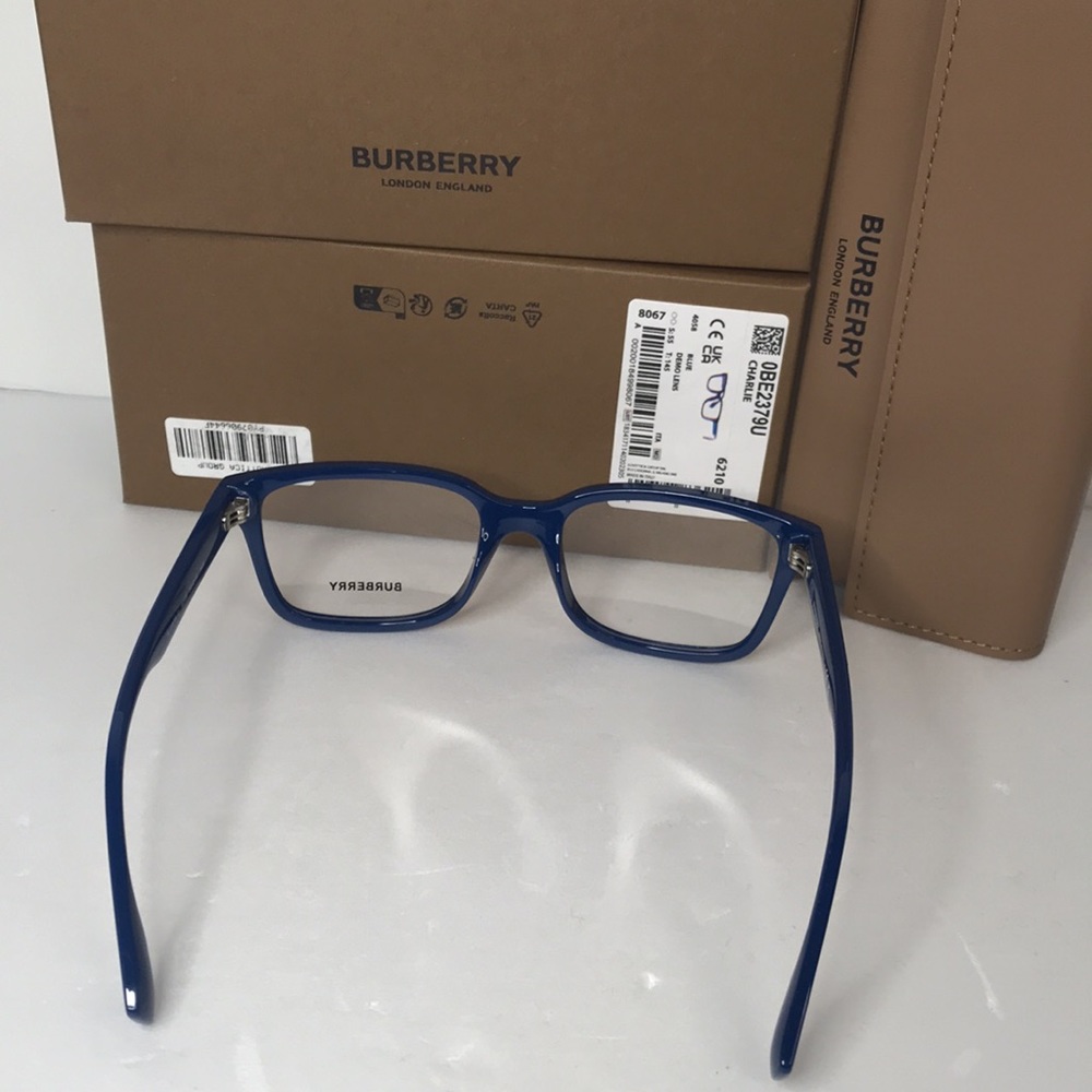 Authentic Burberry Charlie Demo Rectangular Men's Eyeglasses BE2379U 4058 55 - Picture 7 of 14